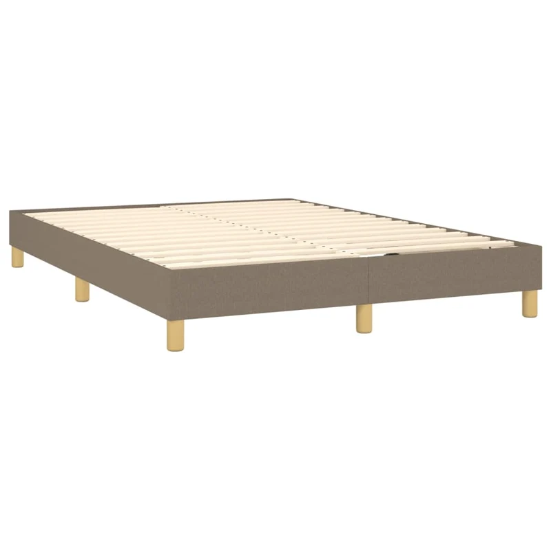 Sommier à lattes sur pieds cadre de lit 140x200 cm tissu taupe TDL0206933