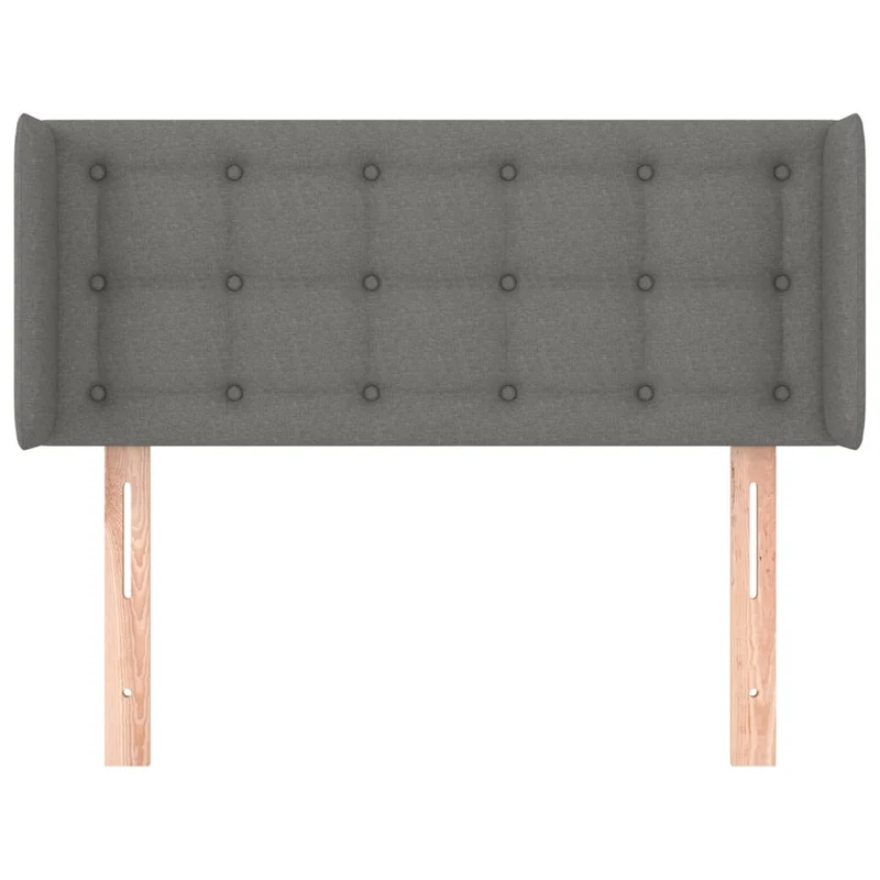 Tête de lit accessoire couchage chambre à coucher meuble avec rebord latéral 93 x 16 x 78/88 cm tissu gris foncé TDL0204865