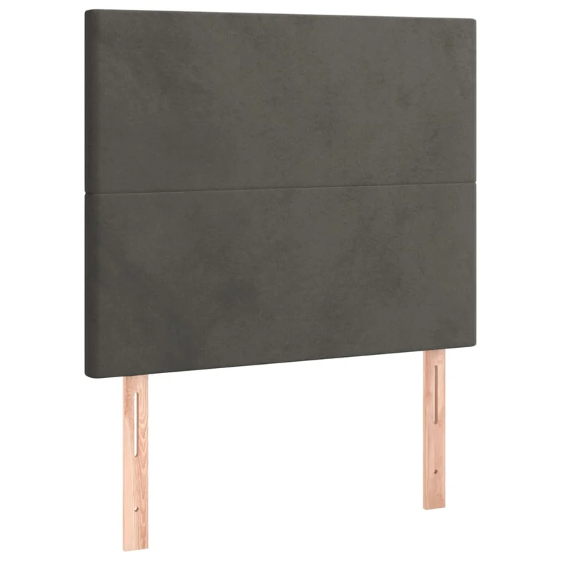 Cadre de lit LED avec sommier tête de lit matelas 90x200cm tissu velours gris foncé TDL0208249