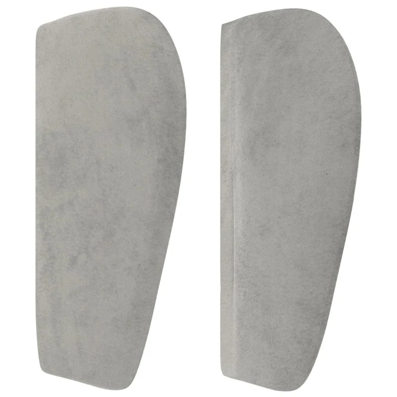 Tête de lit accessoire couchage chambre à coucher meuble avec rebord latéral 147 x 23 x 78/88 cm tissu velours gris clair TDL0205232