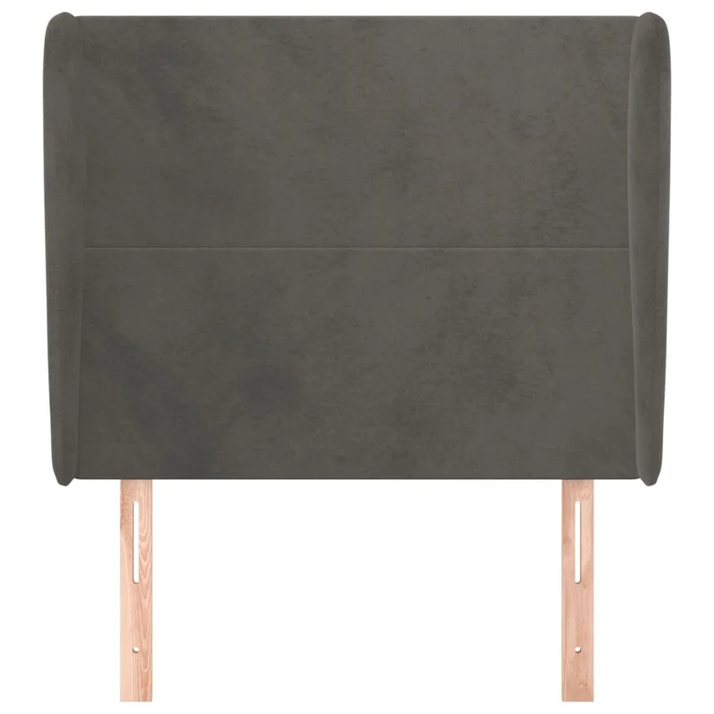 Tête de lit accessoire couchage chambre à coucher meuble avec rebord latéral 93 x 23 x 118/128 cm tissu velours gris foncé TDL0204850