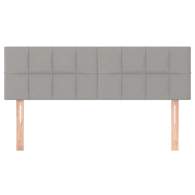 Tête de lit accessoire couchage chambre à coucher meuble 2 parties 72 x 5 x 78/88 cm tissu gris clair TDL0206434