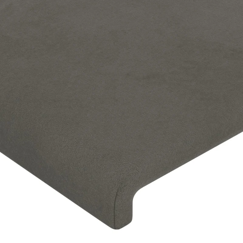 Tête de lit accessoire couchage chambre à coucher meuble à LED 180 x 5 x 78/88 cm tissu velours gris foncé TDL0201099