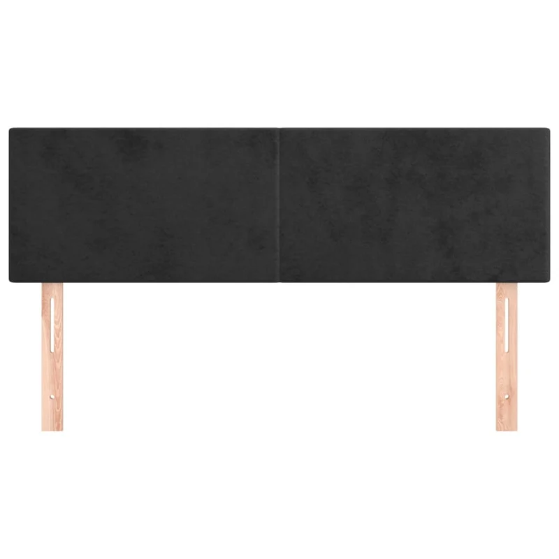 Tête de lit accessoire couchage chambre à coucher meuble 2 parties 72 x 5 x 78/88 cm tissu velours noir TDL0206253