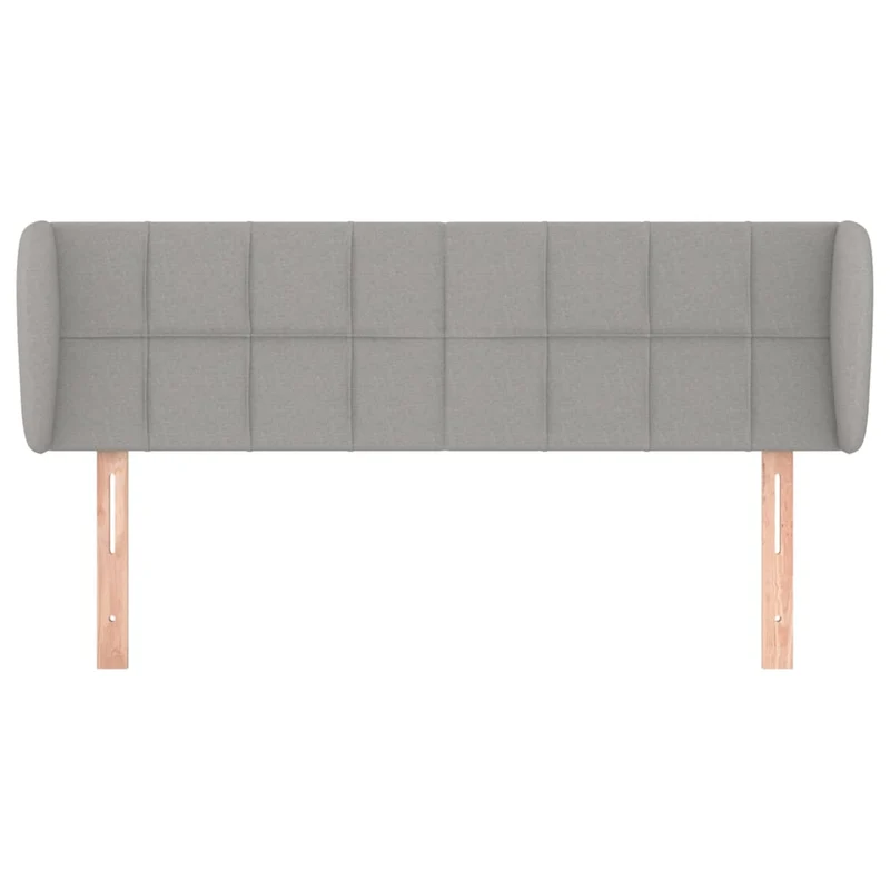 Tête de lit accessoire couchage chambre à coucher meuble avec rebord latéral 147 x 23 x 78/88 cm tissu gris clair TDL0205241