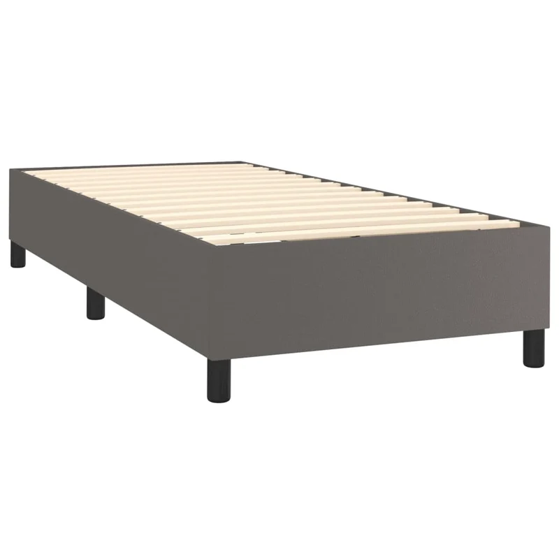Cadre de lit LED avec sommier tête de lit matelas 90x200 cm synthétique gris TDL0209513