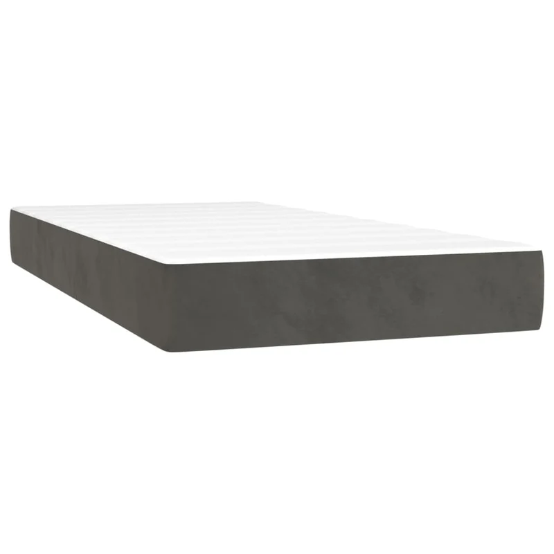 Cadre de lit LED avec sommier tête de lit matelas 90x200cm tissu velours gris foncé TDL0208251