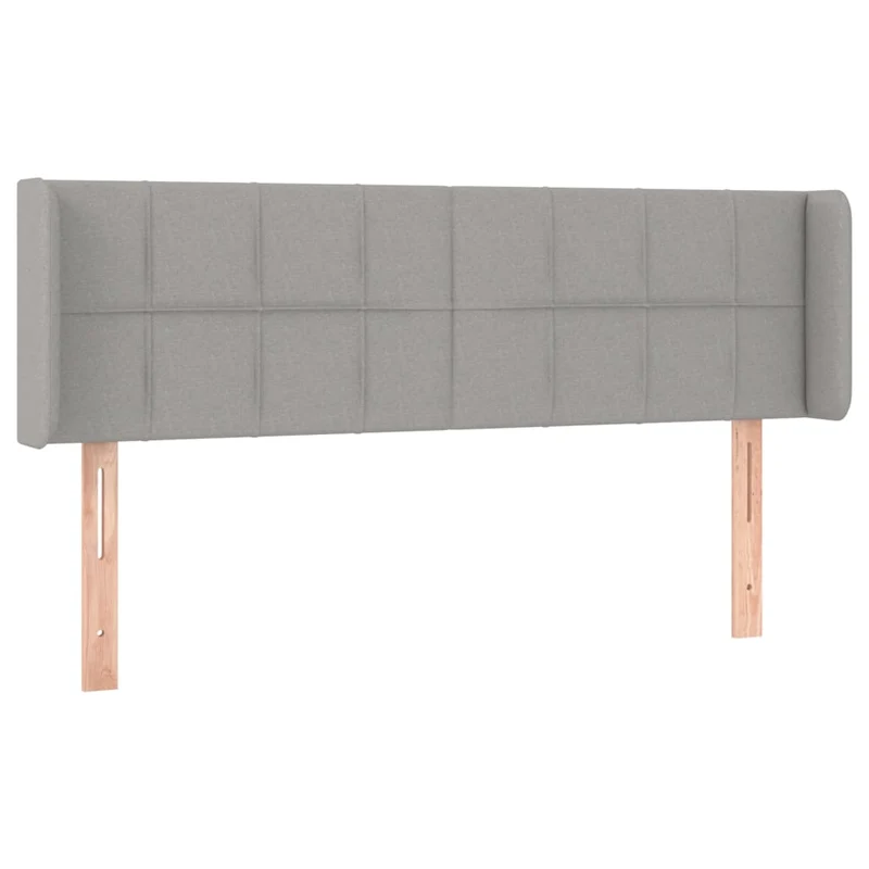 Tête de lit accessoire couchage chambre à coucher meuble avec rebord latéral 147 x 16 x 78/88 cm tissu gris clair TDL0205262