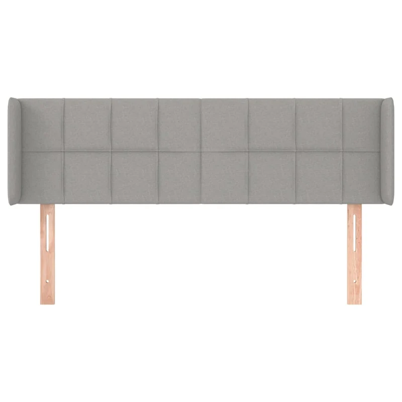 Tête de lit accessoire couchage chambre à coucher meuble avec rebord latéral 147 x 16 x 78/88 cm tissu gris clair TDL0205262