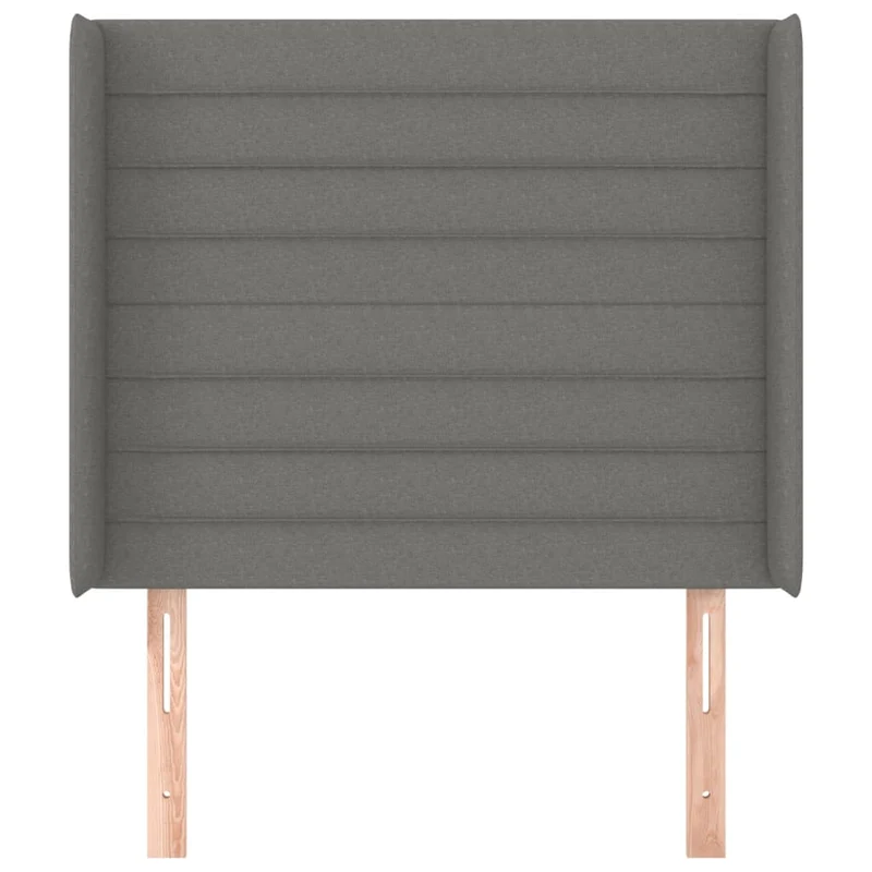 Tête de lit accessoire couchage chambre à coucher meuble avec rebord latéral 93 x 16 x 118/128 cm tissu gris foncé TDL0204872
