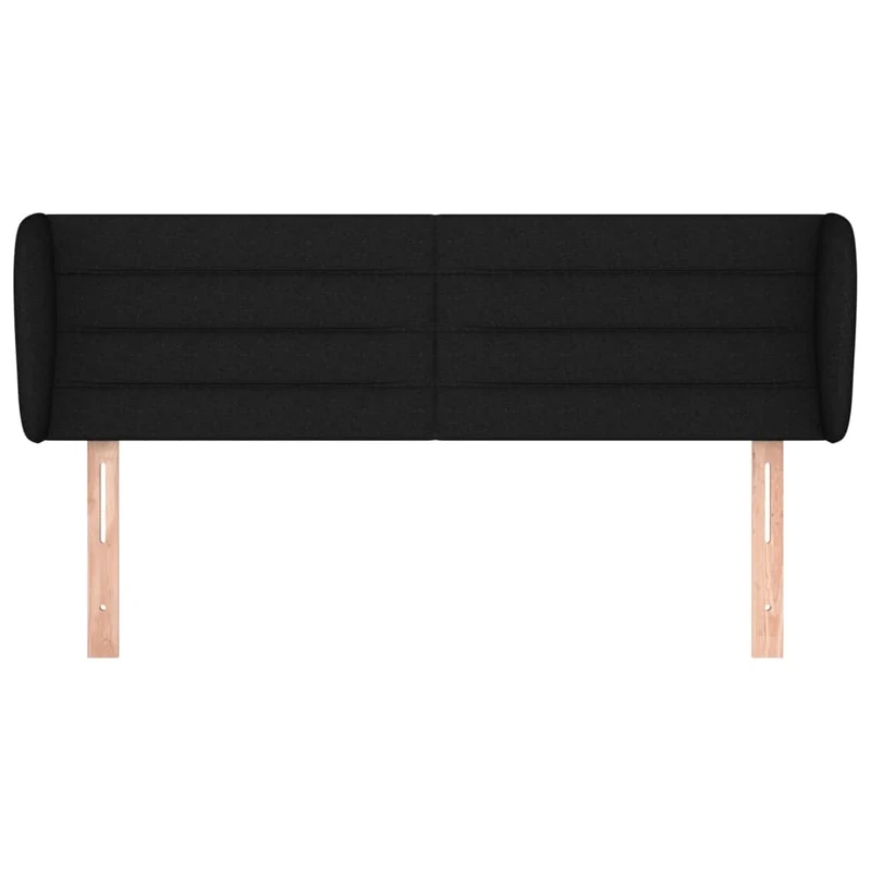 Tête de lit accessoire couchage chambre à coucher meuble avec rebord latéral 147 x 23 x 78/88 cm tissu noir TDL0204553
