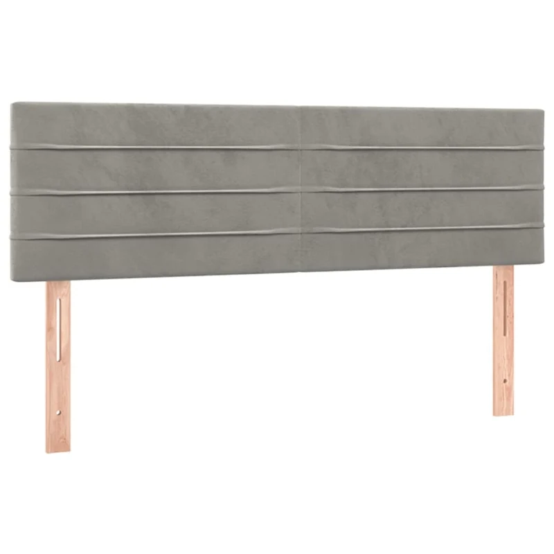Cadre de lit LED avec sommier tête de lit matelas surmatelas 140x190 cm tissu velours gris clair TDL0207857