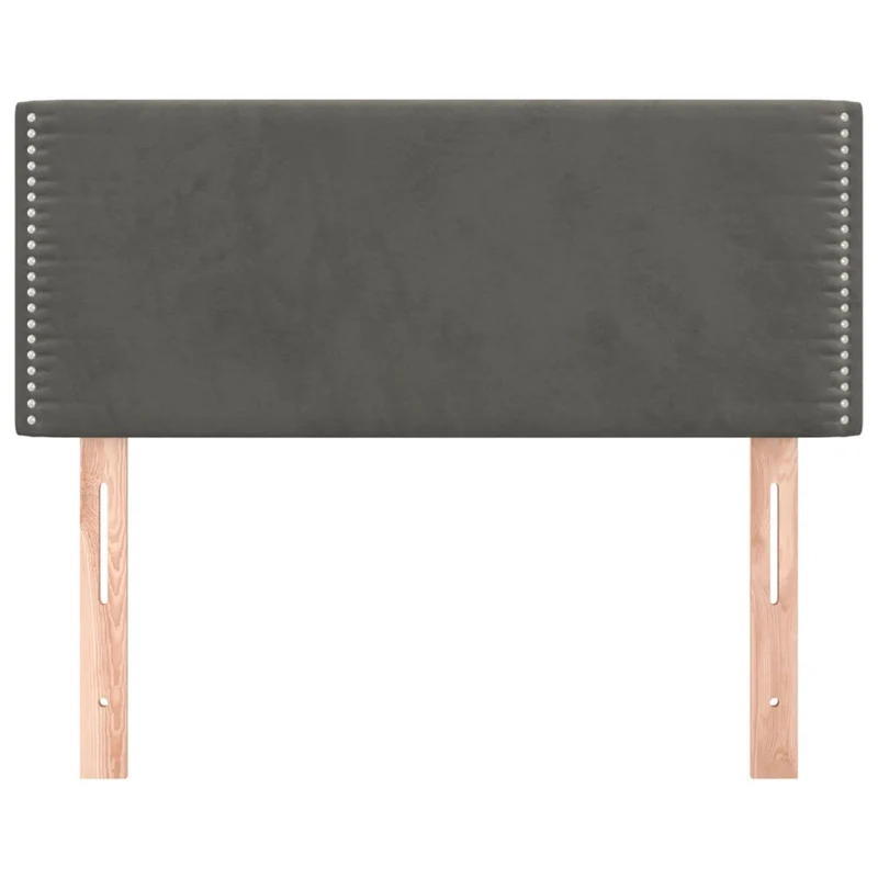 Tête de lit accessoire couchage chambre à coucher meuble 90 x 5 x 78/88 cm tissu velours gris foncé TDL0203162