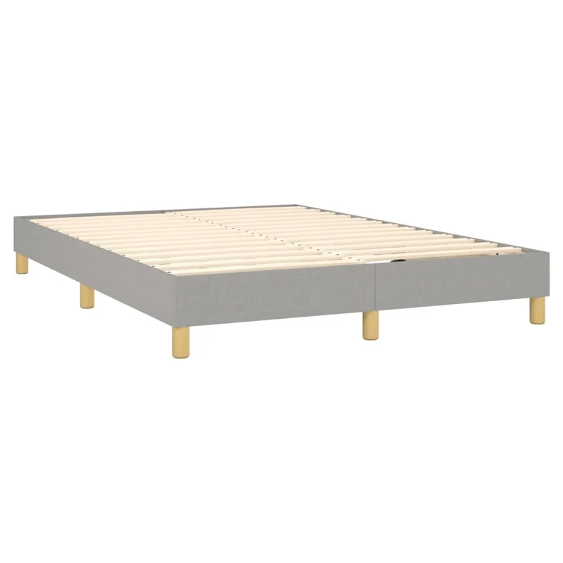 Cadre de lit LED avec sommier tête de lit matelas 140x190 cm tissu gris clair TDL0208550