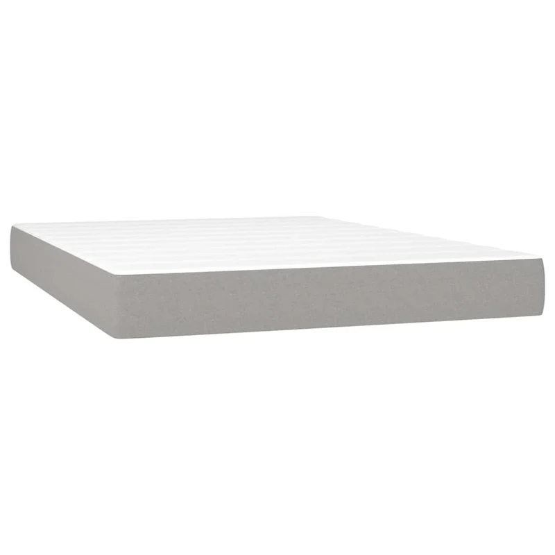 Cadre de lit LED avec sommier tête de lit matelas 140x190 cm tissu gris clair TDL0208550