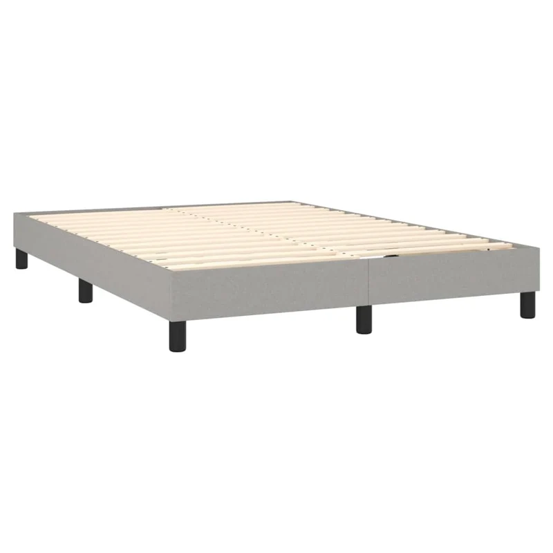 Cadre de lit LED avec sommier tête de lit matelas 140x190 cm tissu gris clair TDL0208559