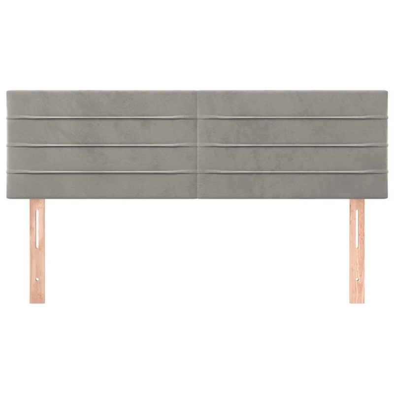 Tête de lit accessoire couchage chambre à coucher meuble 2 parties 72 x 5 x 78/88 cm tissu velours gris clair TDL0206424