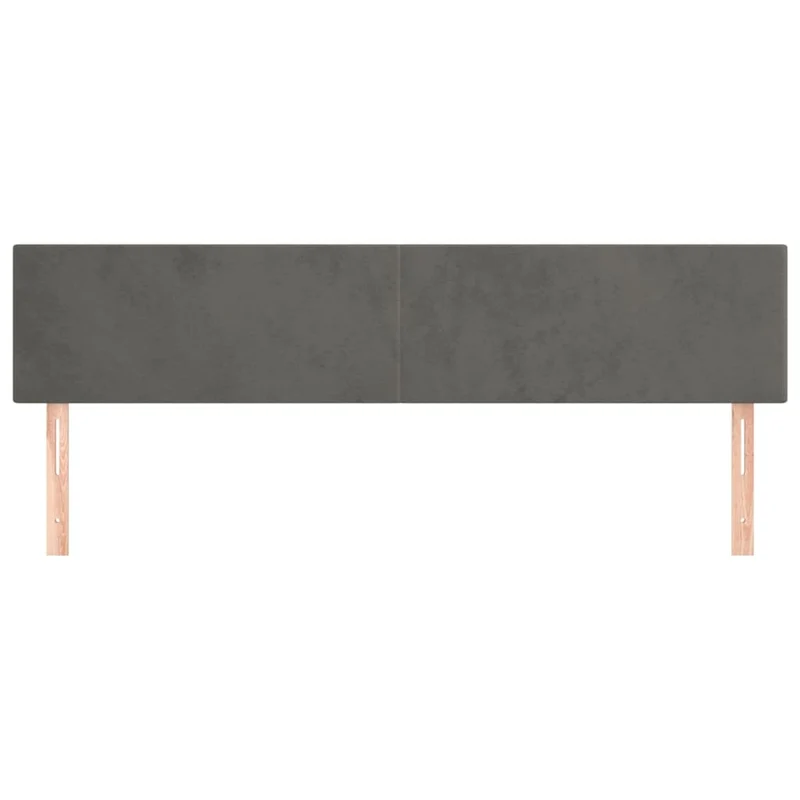 Tête de lit accessoire couchage chambre à coucher meuble 2 parties 90 x 5 x 78/88 cm tissu velours gris foncé TDL0206339