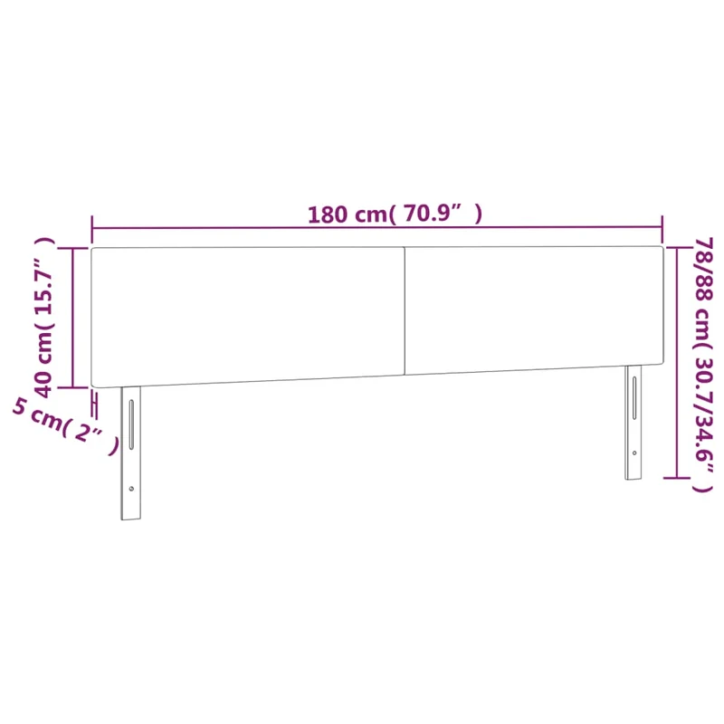 Tête de lit accessoire couchage chambre à coucher meuble 2 parties 90 x 5 x 78/88 cm tissu velours gris foncé TDL0206339