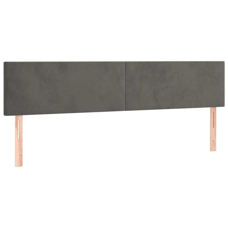 Cadre de lit LED avec sommier tête de lit matelas surmatelas 180x200 cm tissu velours gris foncé TDL0207693