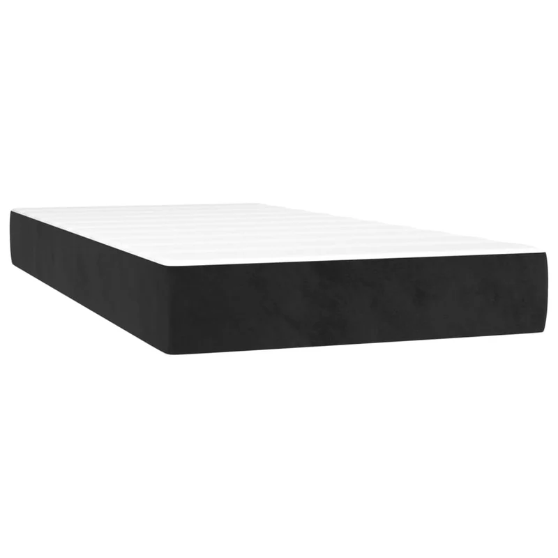Cadre de lit LED avec sommier tête de lit matelas 80x200cm tissu velours noir TDL0209083