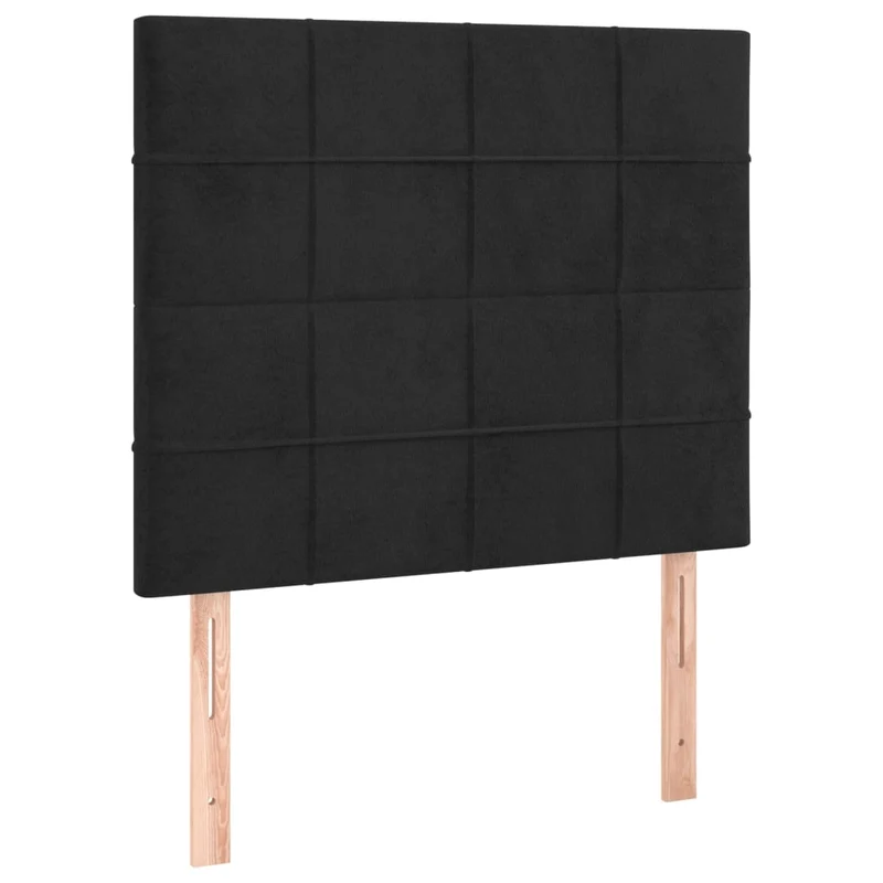 Cadre de lit LED avec sommier tête de lit matelas 80x200cm tissu velours noir TDL0209083