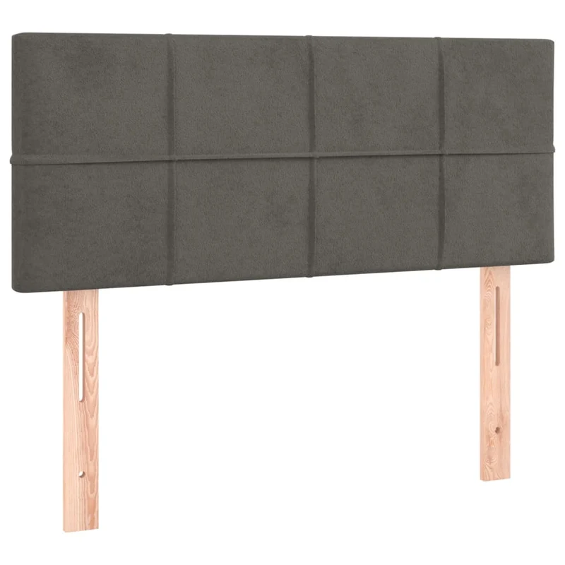 Cadre de lit LED avec sommier tête de lit matelas surmatelas 120x200 cm tissu velours gris foncé TDL0207736