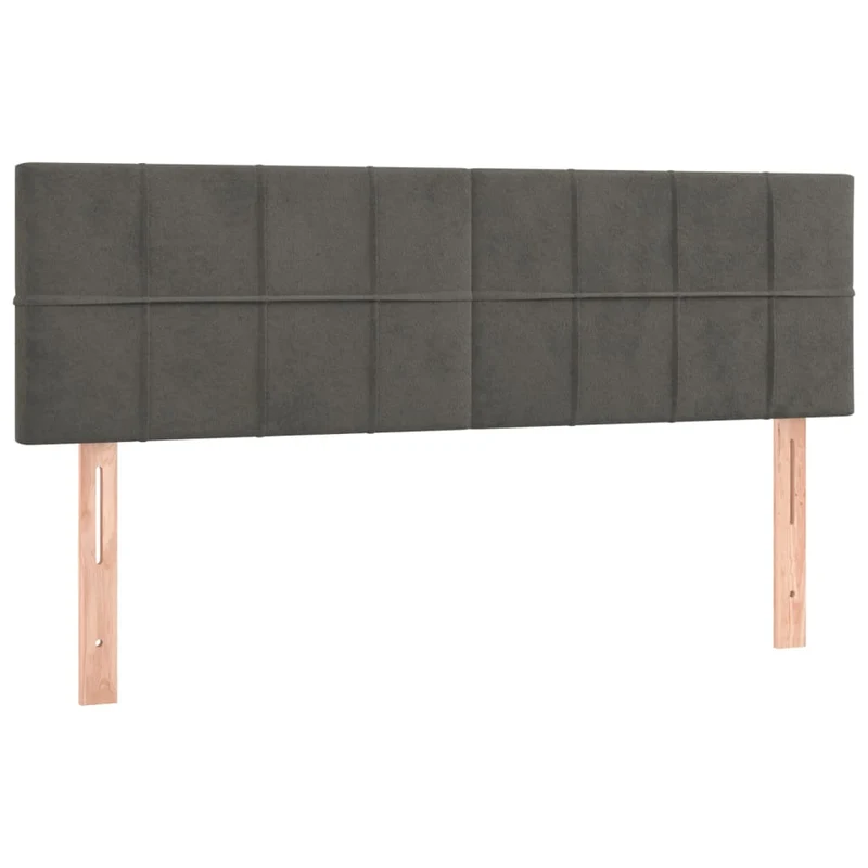 Cadre de lit LED avec sommier tête de lit matelas surmatelas 140x200 cm tissu velours gris foncé TDL0207705