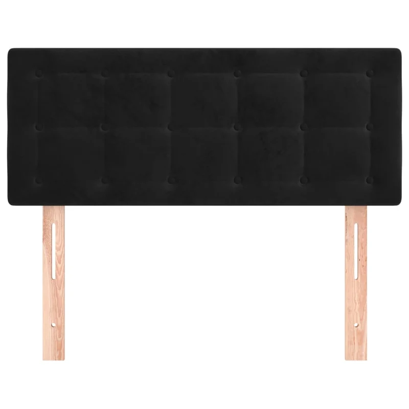 Tête de lit accessoire couchage chambre à coucher meuble 90 x 5 x 78/88 cm tissu velours noir TDL0202072