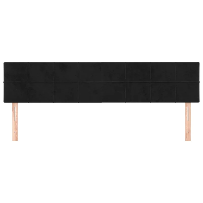 Tête de lit accessoire couchage chambre à coucher meuble 2 parties 80 x 5 x 78/88 cm tissu velours noir TDL0206235