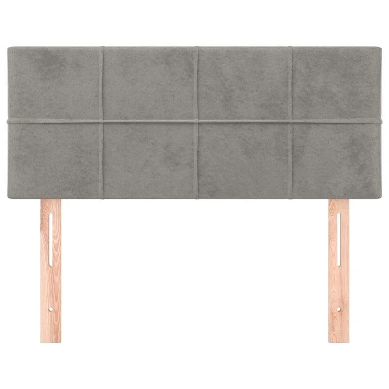 Tête de lit accessoire couchage chambre à coucher meuble 90 x 5 x 78/88 cm tissu velours gris clair TDL0203202