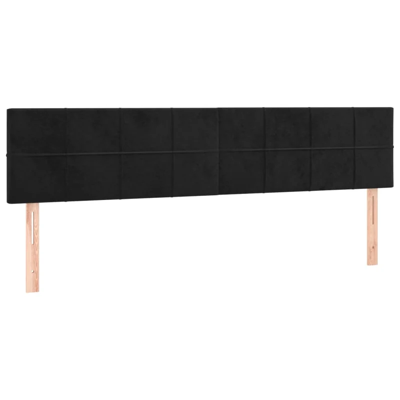 Cadre de lit LED avec sommier tête de lit matelas 160x200 cm tissu velours noir TDL0209174