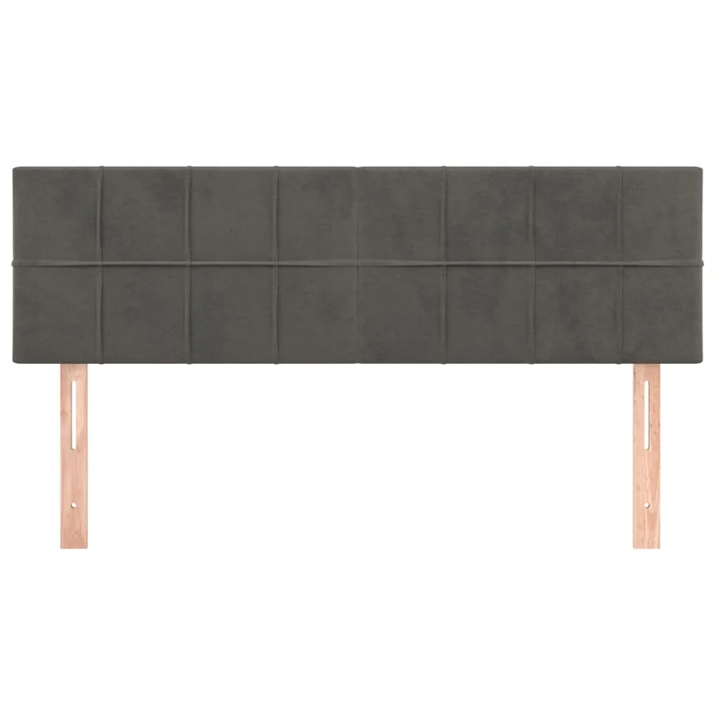 Tête de lit accessoire couchage chambre à coucher meuble 2 parties 72 x 5 x 78/88 cm tissu velours gris foncé TDL0206363