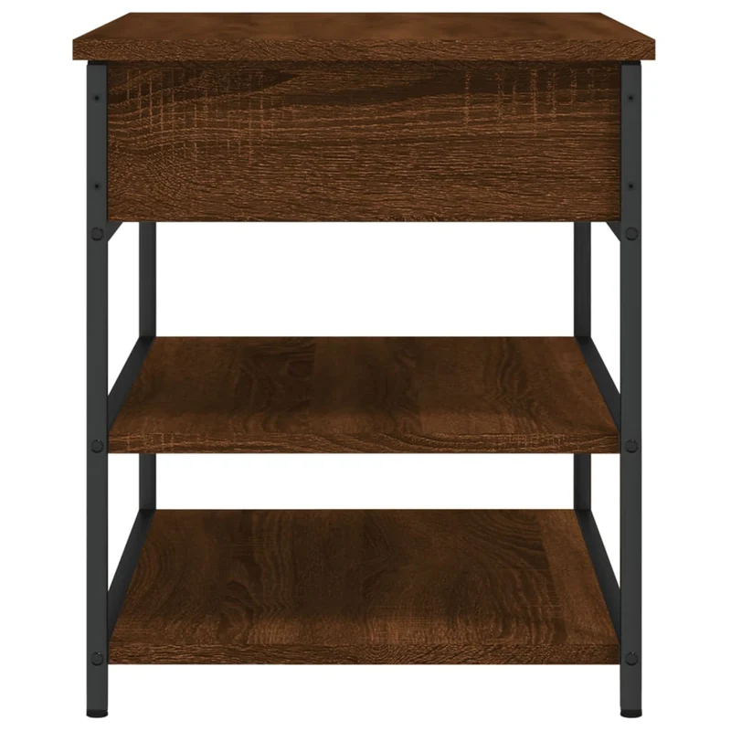 Banc à chaussures avec espace de rangement 2 niveaux 70 x 42,5 x 50 cm en bois d'ingénierie couleur chêne marron DEC024873