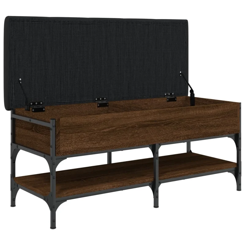 Banc de rangement à chaussures 102 x 42 x 45 cm en bois d'ingénierie couleur chêne marronn DEC024863