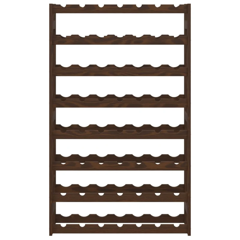Casier range bouteilles étagère de rangement vin pour 56 bouteilles 8 niveaux en bois de pin marron DEC024332