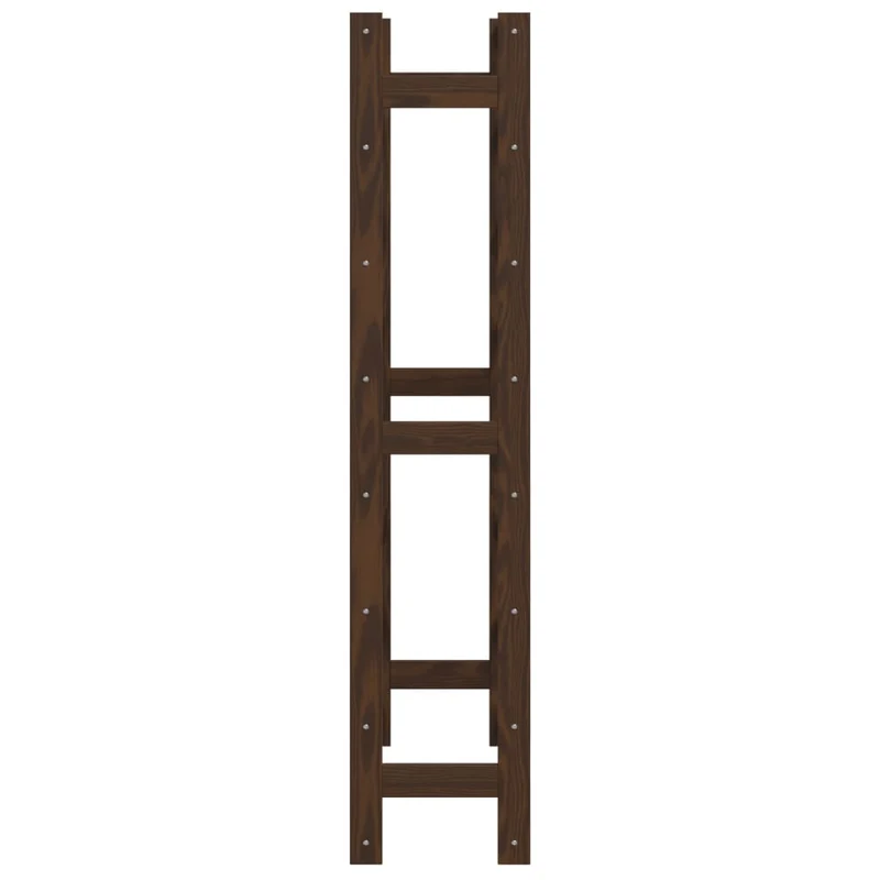 Casier range bouteilles étagère de rangement vin pour 56 bouteilles 8 niveaux en bois de pin marron DEC024332
