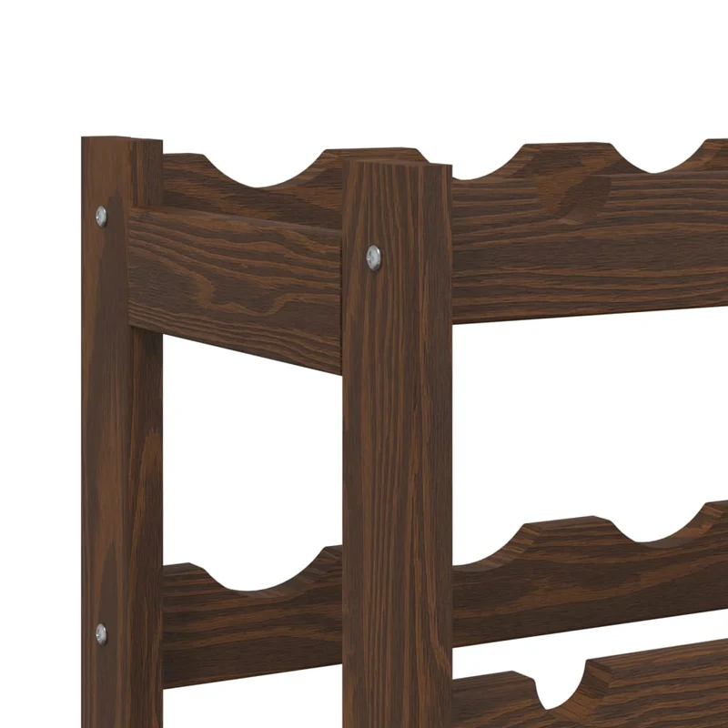 Casier range bouteilles étagère de rangement vin pour 56 bouteilles 8 niveaux en bois de pin marron DEC024332