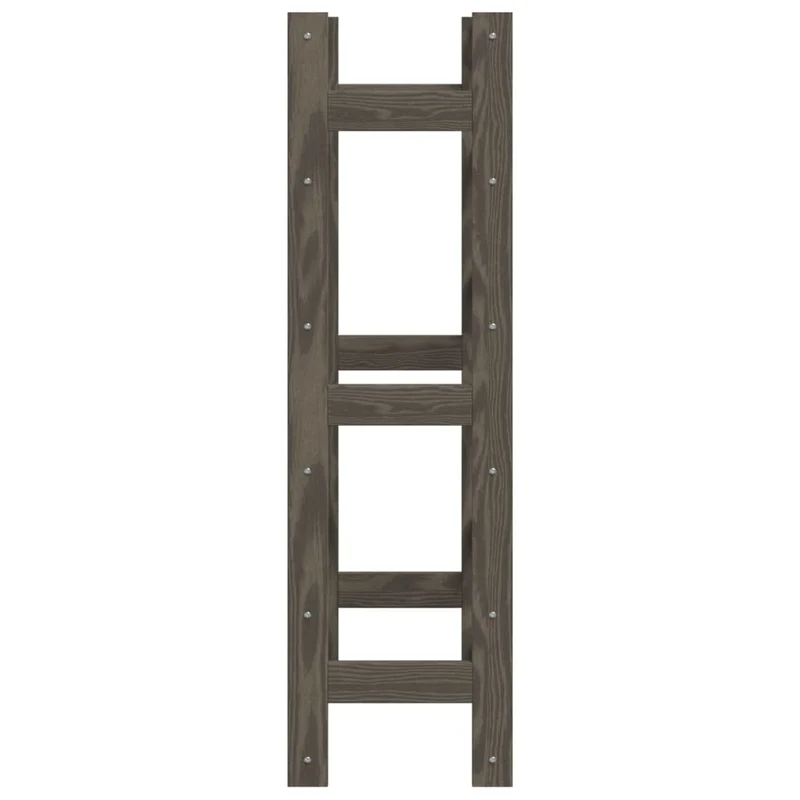 Casier range bouteilles étagère de rangement vin pour 30 bouteilles 6 niveaux en bois pin gris DEC024313