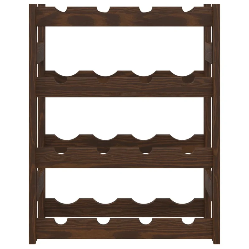 Casier range bouteilles étagère de rangement vin pour 16 bouteilles 4 niveaux en bois de pin marron DEC024299