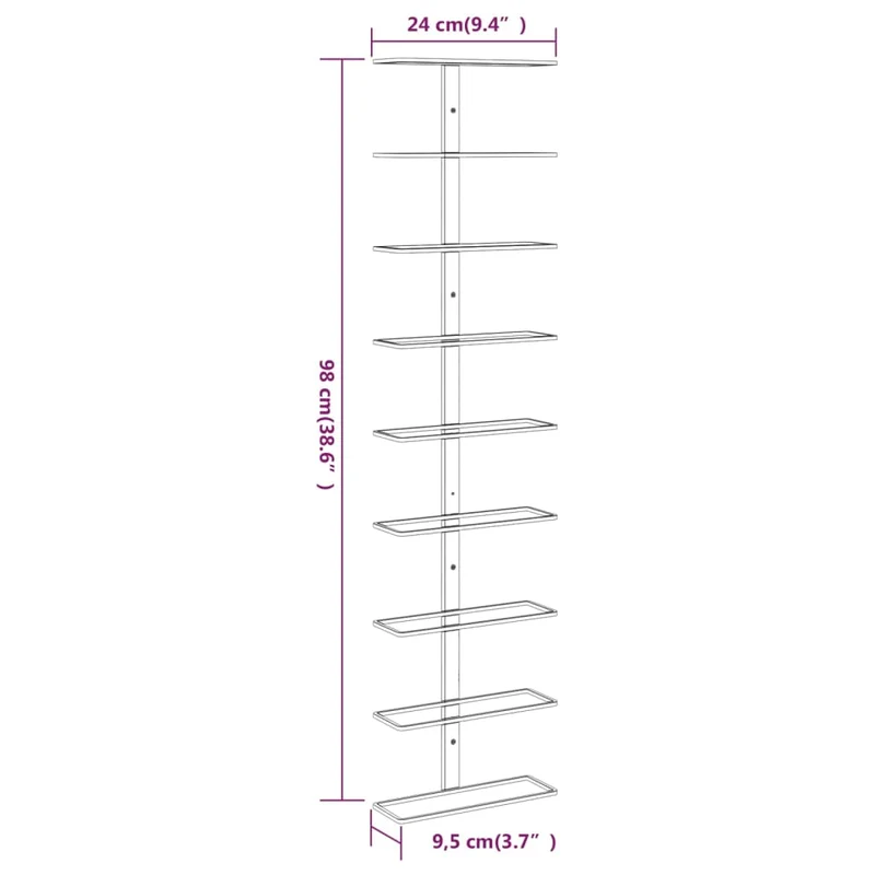 Set de 2 casiers range bouteilles étagère de rangement vin mural pour 9 bouteilles en fer blanc DEC024387