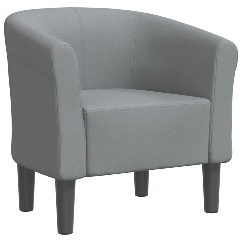 Fauteuil lounge assise confortable design moderne en tissu gris clair DEC026443