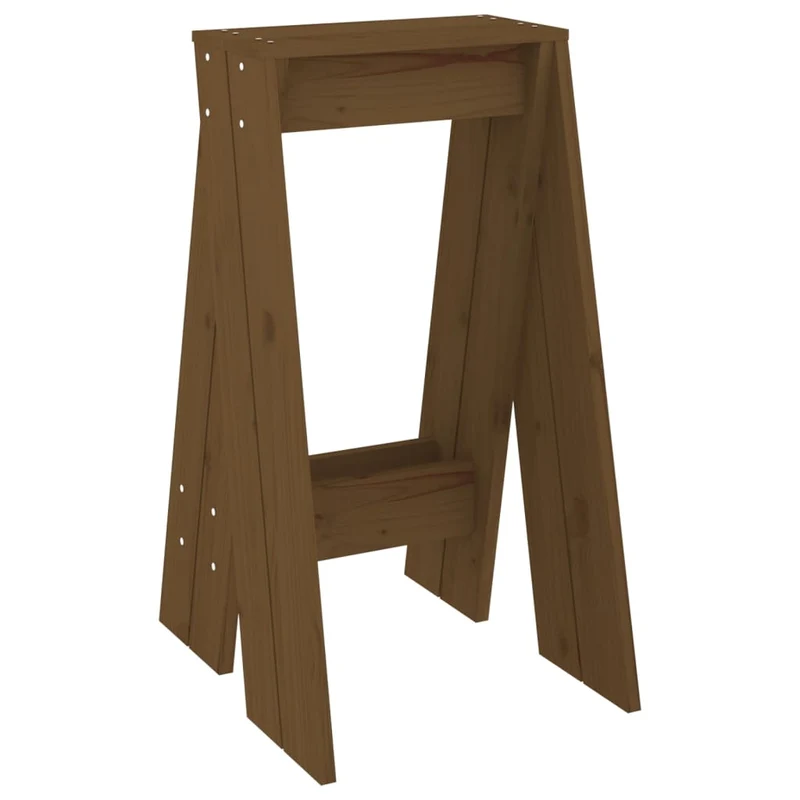 Lot de 2 tabourets de bar assise de comptoir 40 x 40 x 75 cm en bois massif de pin brun DEC026410