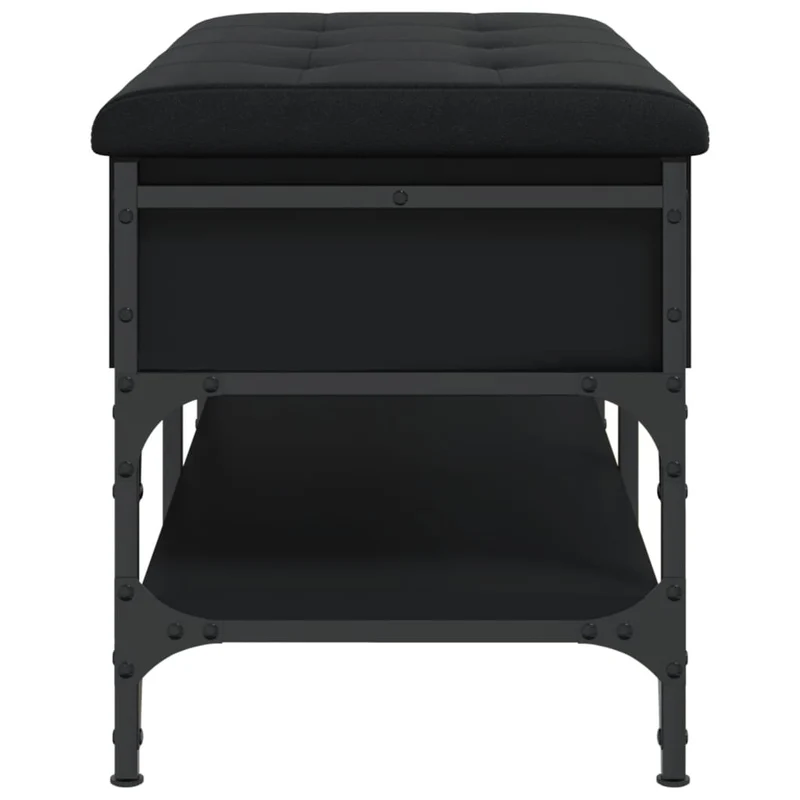 Banc de rangement à chaussures espace de rangement assise coussin noir 82 x 42 x 45 cm en bois d'ingénierie noir DEC024927