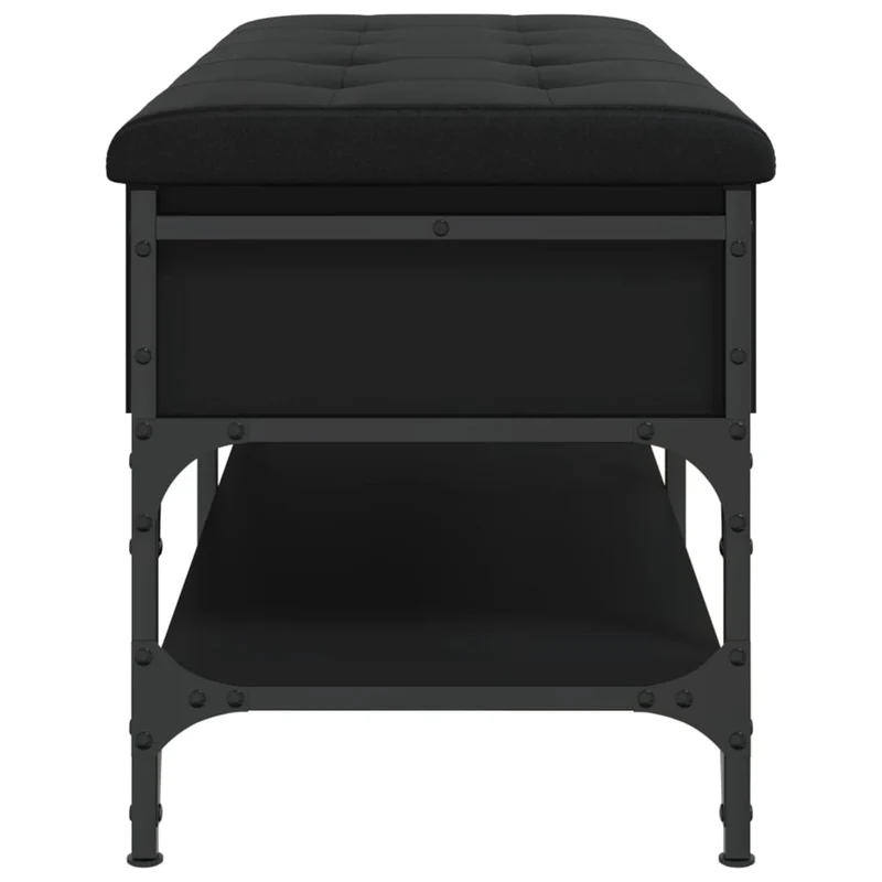 Banc de rangement à chaussures espace de rangement coussin assise noir 102 x 42 x 45 cm en bois d'ingénierie noir DEC024913