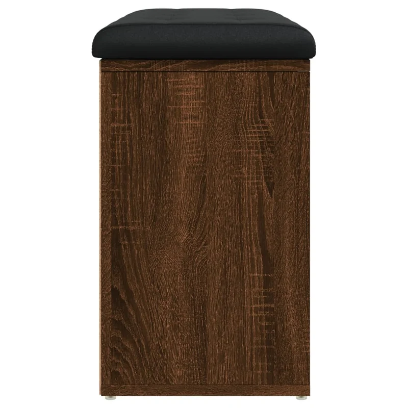 Banc de rangement à chaussures 9 compartiments 82 x 32 x 50 cm en bois d'ingénieriecouleur chêne marron DEC024877