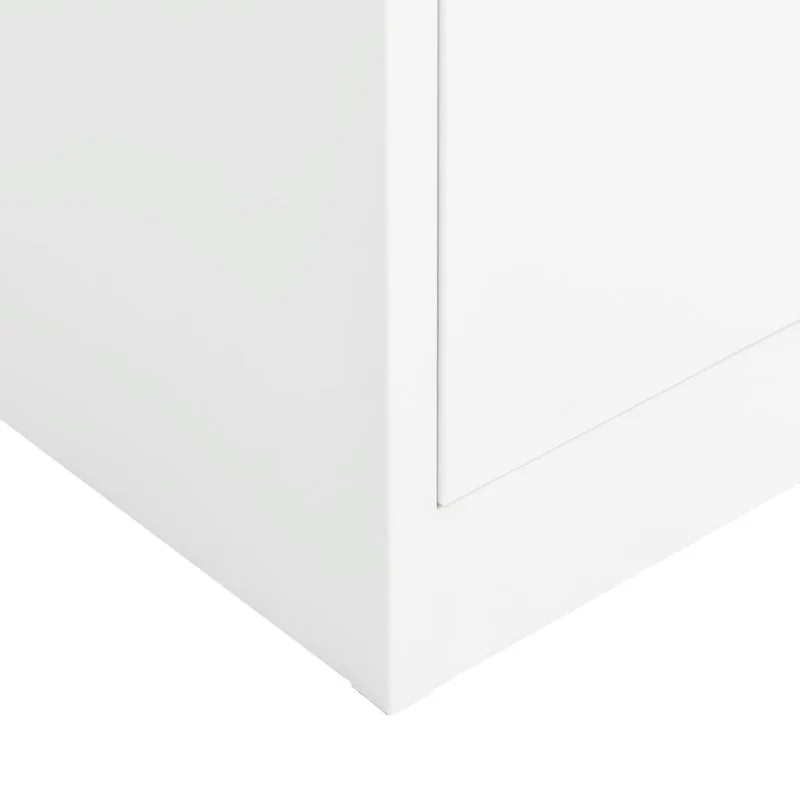 Meuble de bureau armoire de rangement avec 2 portes et 4 étagères 90 x 40 x 180 cm en acier blanc DEC024487