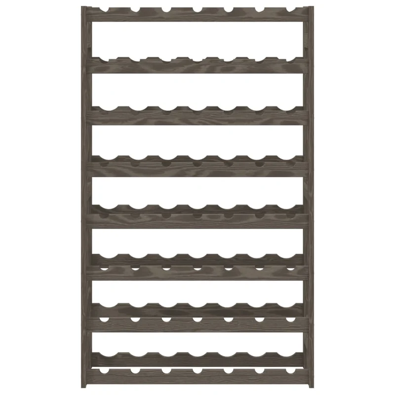Casier range bouteilles étagère de rangement vin pour 56 bouteilles 8 niveaux en bois pin gris DEC024331