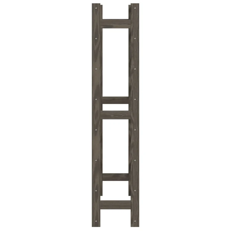 Casier range bouteilles étagère de rangement vin pour 56 bouteilles 8 niveaux en bois pin gris DEC024331