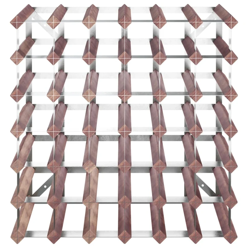 Casier range bouteilles étagère de rangement vin pour 42 bouteilles en bois de pin marronn DEC024322